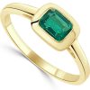 Rings Ritani | 14Kt Gold 0.60 Ctw Emerald Bezel Set Ring