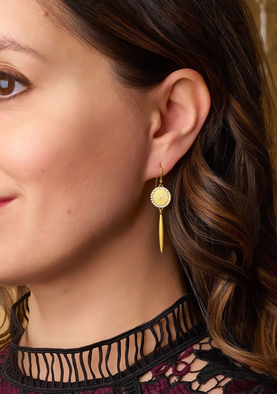 Earrings Ritani | 24Kt Gold Plated Sonnela Sun & Moon Earring Drops