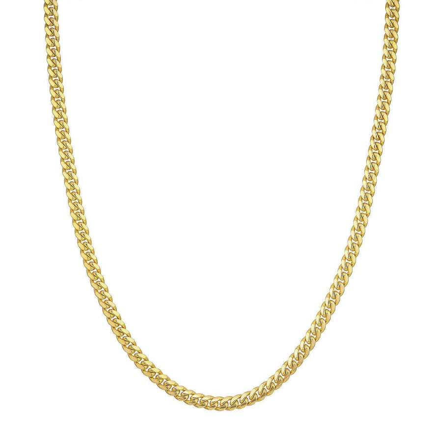 Necklaces Ritani | Men'S 10Kt Gold 20-26" 5.0Mm Miami Cuban Chain With Lobster Lock