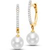 Earrings Ritani | 14Kt Gold 0.09 Ctw Freshwater Pearl Drop Earrings