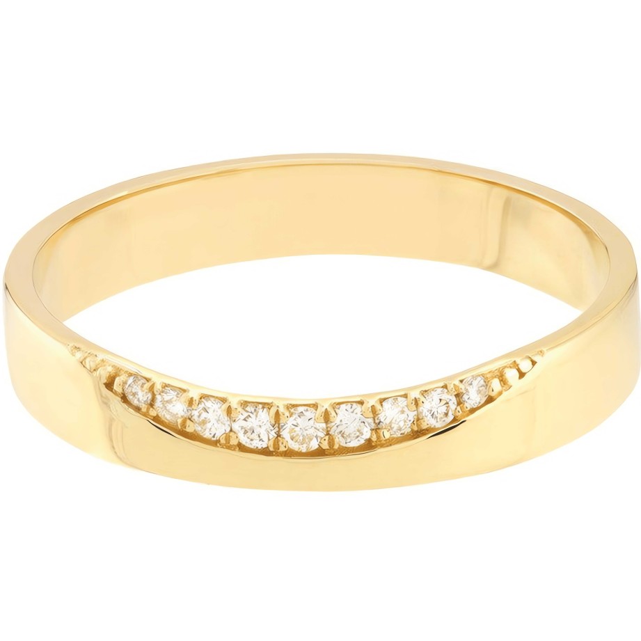 Rings Ritani | 14Kt Gold 0.06 Ctw Diamond Curved Side Polished Band