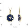 Necklaces Ritani | 14Kt Gold 0.01 Ctw Diamond & Blue Enamel Celestial Medallion