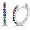 Earrings Ritani | 14Kt Gold 0.16 Ctw Rainbow Sapphire Huggie Earrings