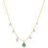 Necklaces Ritani | Meira T 14Kt Gold 0.11 Ctw Dainty Opal And Diamond Charms Necklace