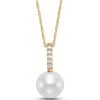 Necklaces Ritani | 14Kt Gold 0.04 Ctw Classic Pearl Drop Pendant