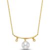 Necklaces Ritani | 14Kt Gold 0.02 Ctw Diamond Bezel Charm Bar Necklace