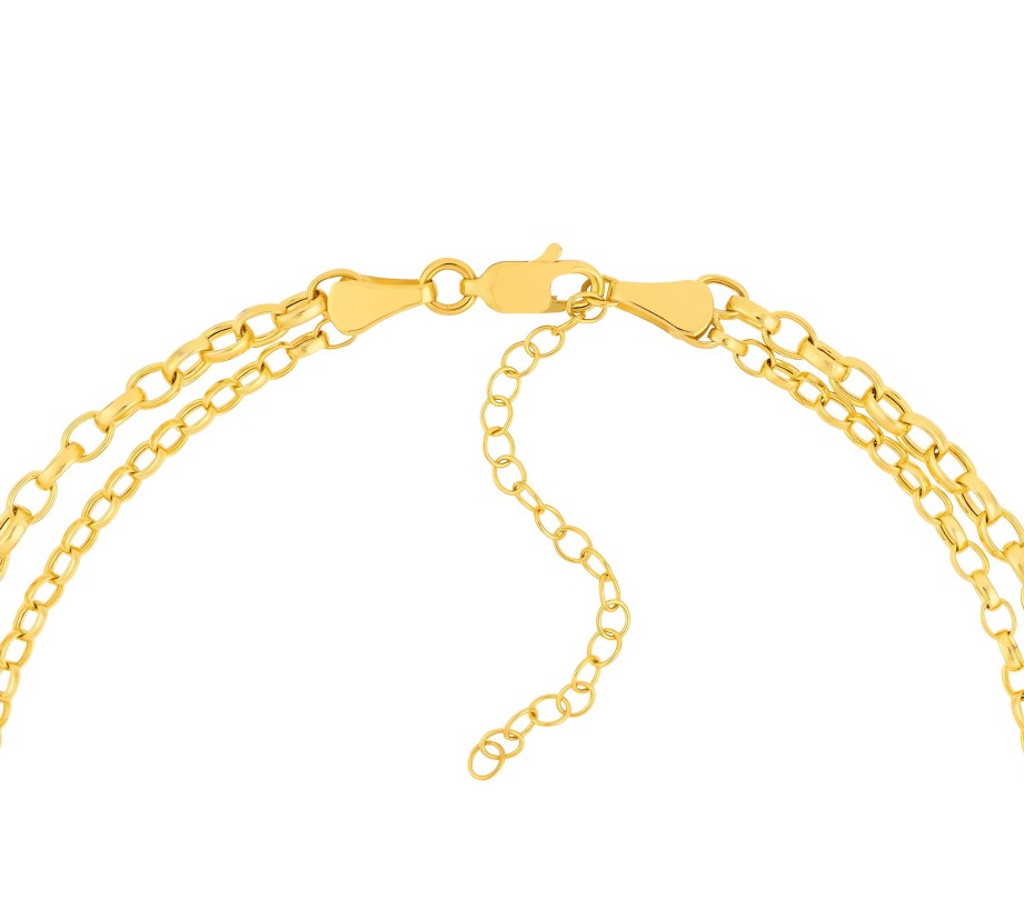 Necklaces Ritani | 14Kt Gold Double Layer Light Oval Rolo Necklace