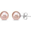 Earrings Ritani | 14Kt White Gold Pink Freshwater Cultured Pearl Stud Earrings (7Mm)