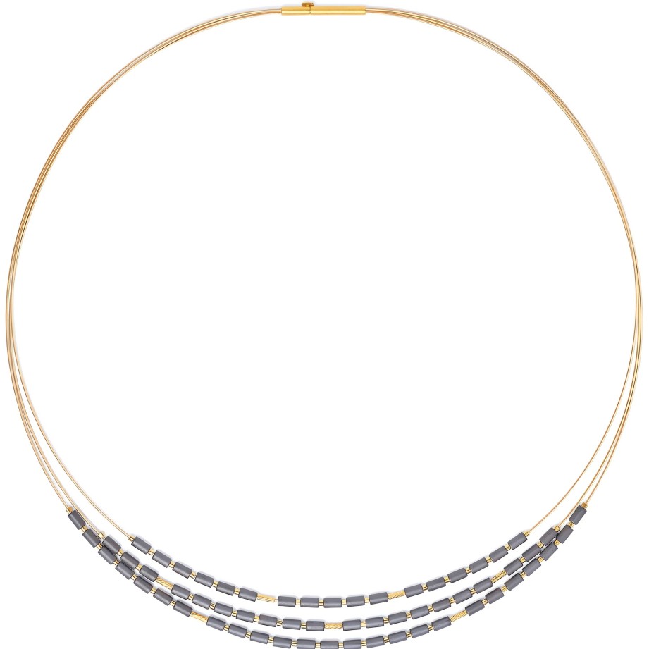 Necklaces Ritani | 24Kt Gold Plated Clivera Necklace With Hematite