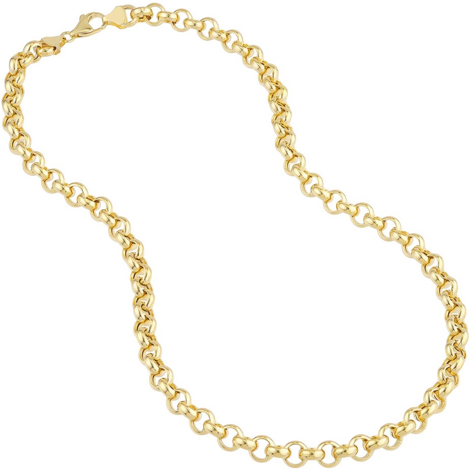 Necklaces Ritani | 14Kt Gold 8Mm Hollow Rolo Chain With Pear Lobster Lock