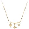 Necklaces Ritani | 14Kt Gold 0.04 Ctw Chevron Necklace With Mixed Bezel Diamond Drops