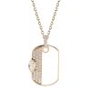 Necklaces Ritani | 18Kt Rose Gold 0.51 Ctw White Enamel Diamond Dog Tag Necklace