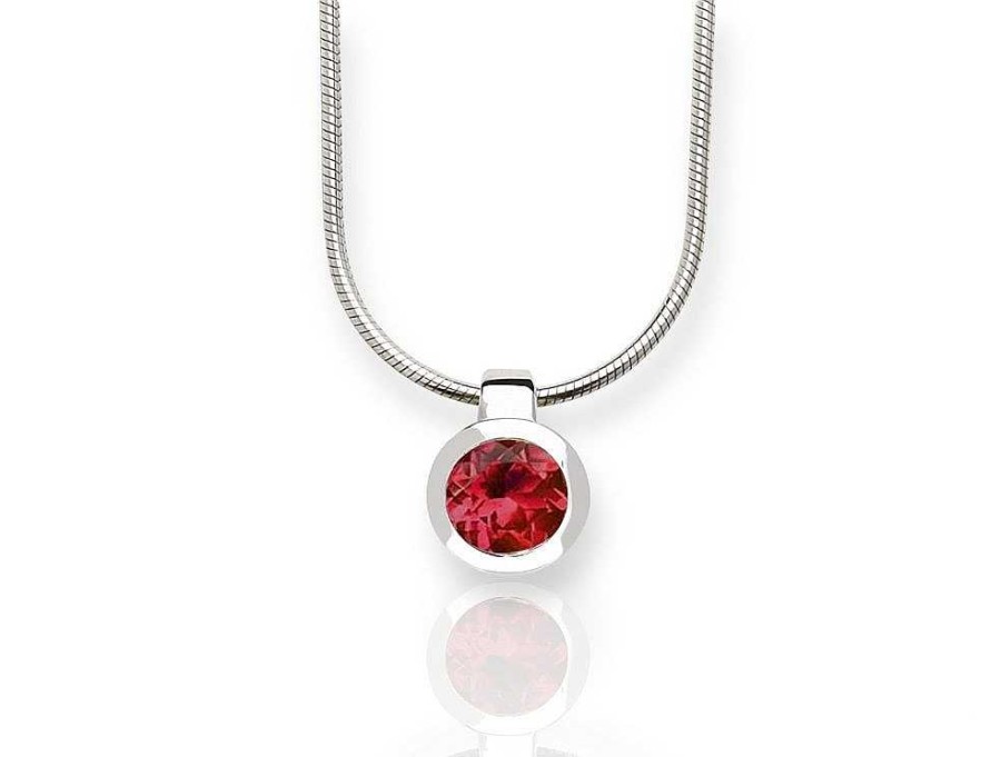 Necklaces Ritani | Sterling Silver 6Mm Round Bezel Gemstone Necklace