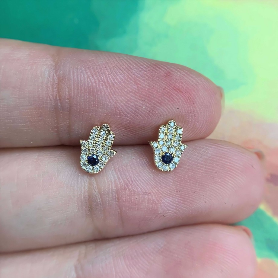 Earrings Ritani | 14Kt Gold 0.17 Ctw Diamond Evil Eye Earrings