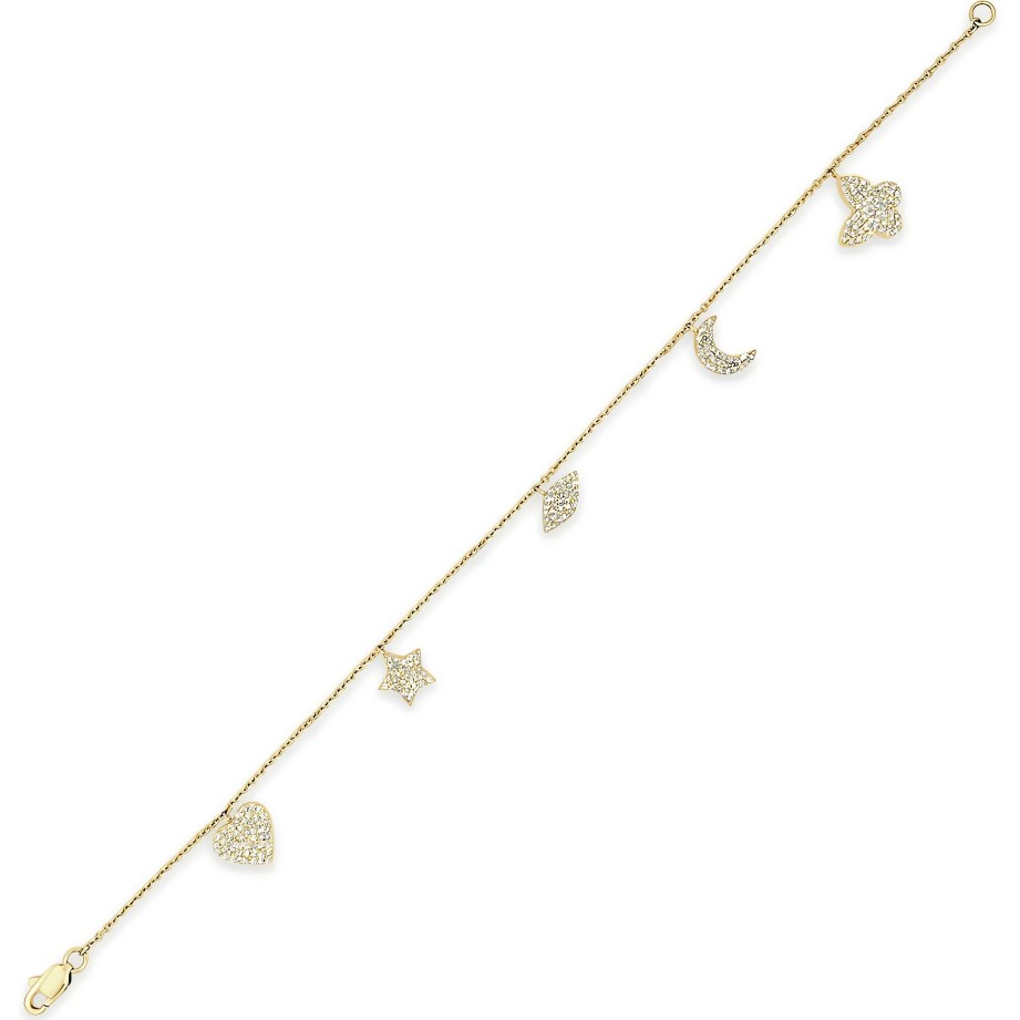 Bracelets Ritani | 14Kt Gold 0.58 Ctw Diamond Charm Bracelet