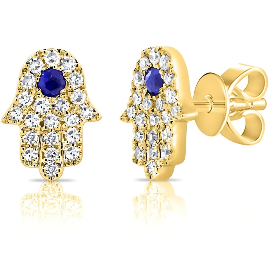 Earrings Ritani | 14Kt Gold 0.17 Ctw Diamond Evil Eye Earrings