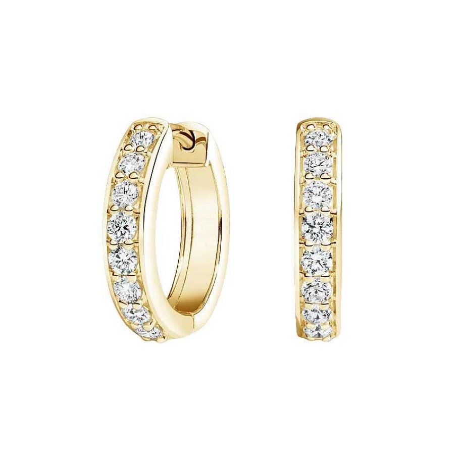 Earrings Ritani | 14Kt Gold Lab Diamond Huggie Earrings