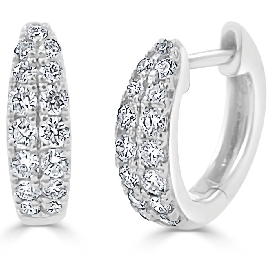 Earrings Ritani | 14Kt Gold 0.39 Ctw Diamond Huggie Earring