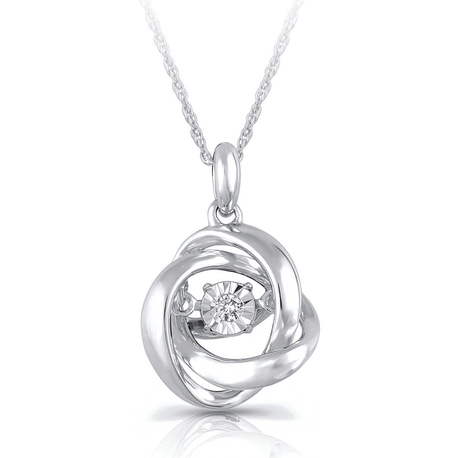 Necklaces Ritani | Sterling Silver 0.015 Ctw Diamond Circle Of Love Pendant