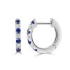 Earrings Ritani | 14Kt Gold 0.24 Ctw Alternating Diamond & Sapphire Huggie Earrings