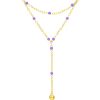 Necklaces Ritani | 14Kt Gold Lilac Enamel Layered Lariat Necklace