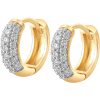 Earrings Ritani | 10Kt Yellow Gold 0.25 Ctw Diamond Huggie Earrings