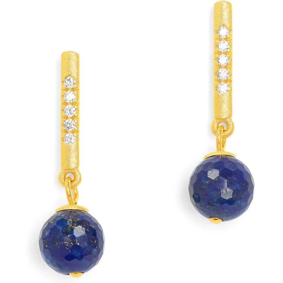 Earrings Ritani | 24Kt Gold Plated Senball Lapis Lazuli Earring Drops