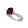 Rings Ritani | Sterling Silver 8Mm Round Bezel Gemstone Ring