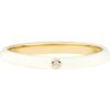 Rings Ritani | 14Kt Gold 0.02 Ctw White Enamel Ring With Diamond Bezel