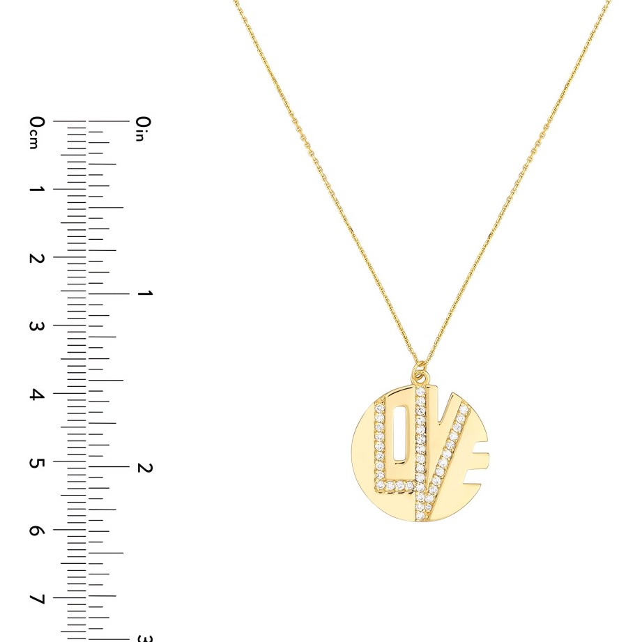 Necklaces Ritani | 14Kt Gold 0.38 Ctw Diamond Love Cutout Medallion Necklace