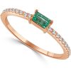 Rings Ritani | 14Kt Gold 0.20 Ctw Emerald Baguette & Diamond Stackable Ring