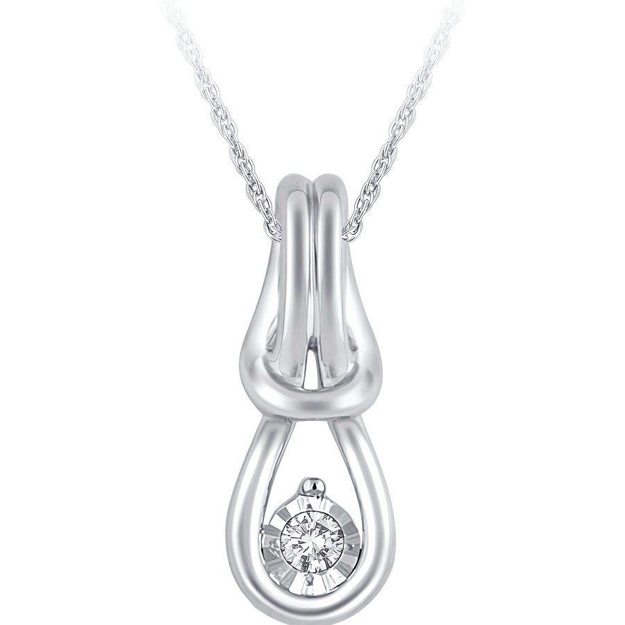 Necklaces Ritani | Sterling Silver 0.04 Ctw Diamond Love Loop Pendant