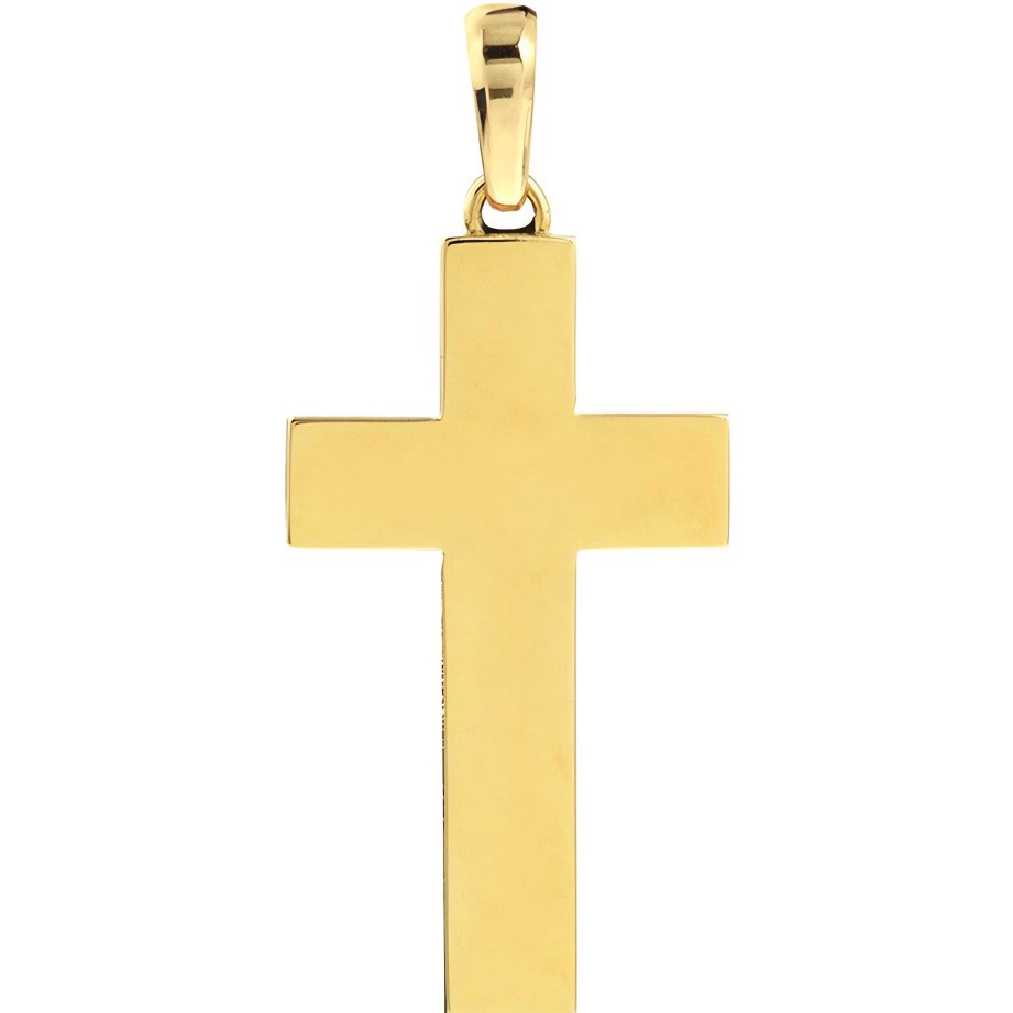 Men'S Jewelry Ritani | Men'S 14Kt Gold Fancy Black Enamel Cross Pendant