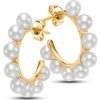 Earrings Ritani | 14Kt Gold Freshwater Pearl Mini Hoop Earrings