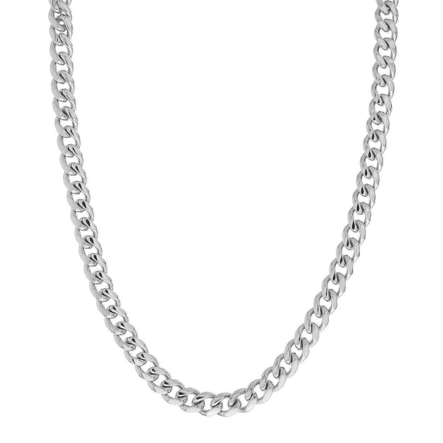 Necklaces Ritani | Men'S Sterling Silver 8.7Mm 18-24" Miami Cuban Chain With Lobster Lock