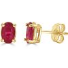 Earrings Ritani | 14Kt Gold 0.96 Ctw Ruby Oval Studs