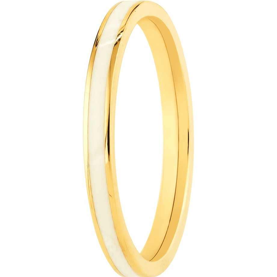 Rings Ritani | 14Kt Gold White Enamel Band Ring