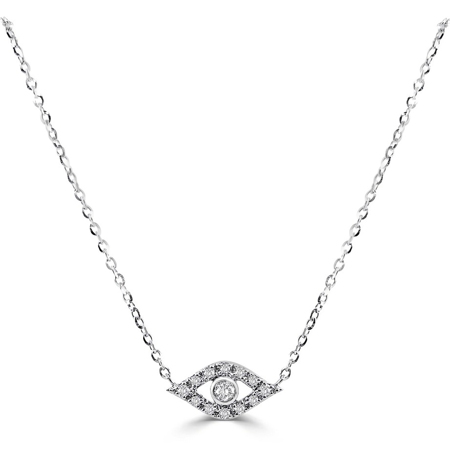 Necklaces Ritani | 14Kt Gold 0.08 Ctw Diamond Evil Eye Necklace