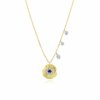 Necklaces Ritani | Meira T 14Kt Yellow Gold 0.10 Ctw Evil Eye Coin Necklace