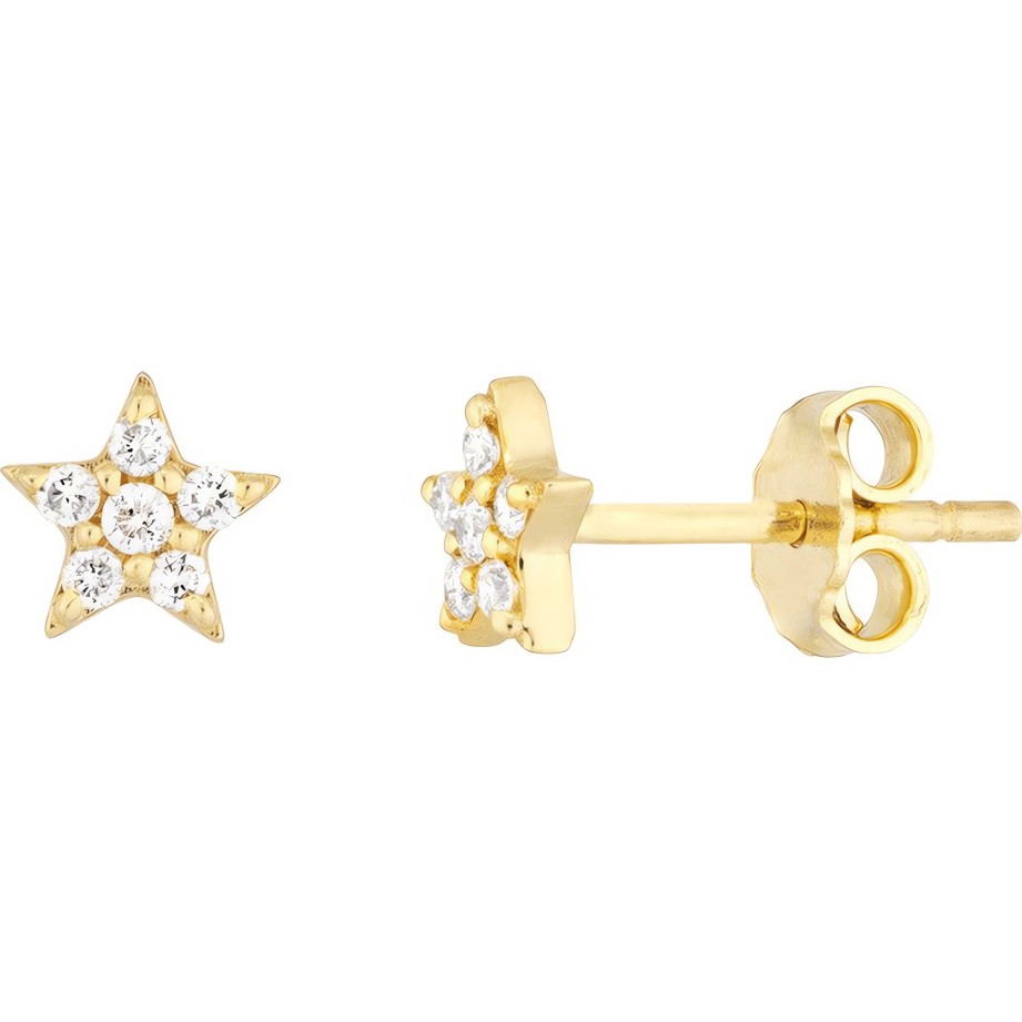 Earrings Ritani | 14Kt Gold 0.11 Ctw Diamond Star Stud Earrings