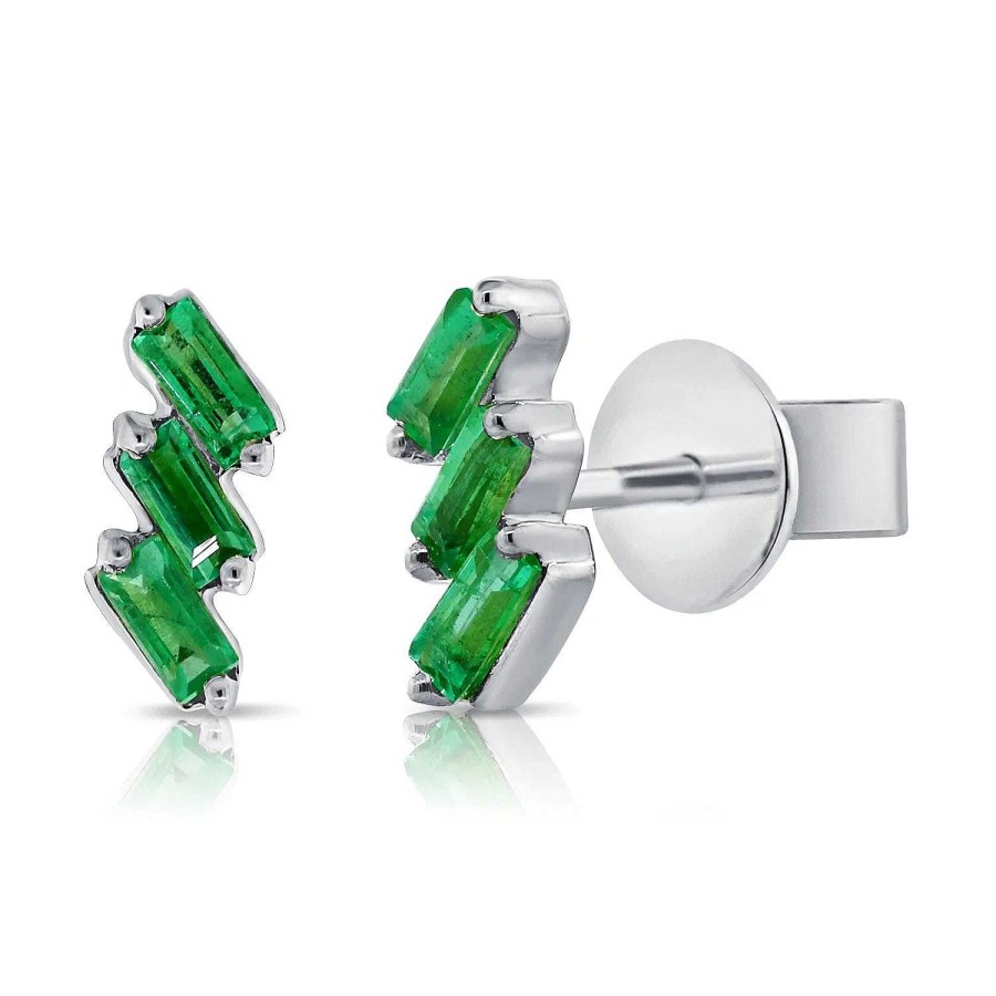 Earrings Ritani | 14Kt Gold 0.30 Ctw Emerald Baguette Stud Earrings