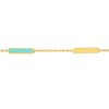 Bracelets Ritani | 14Kt Gold Turquoise Enamel Alternating Bar Bracelet