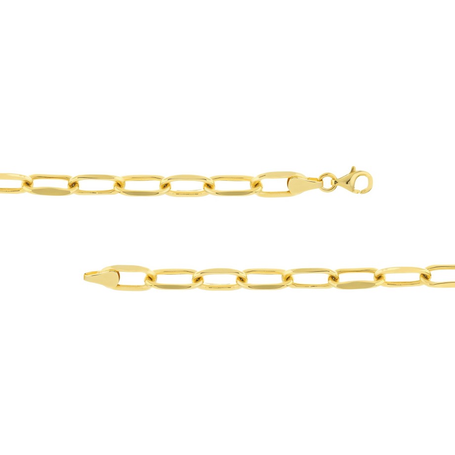 Bracelets Ritani | 14Kt Gold Id Bar Paper Clip Chain Bracelet