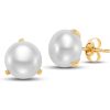 Earrings Ritani | 14Kt Gold Freshwater Pearl Button Stud Earrings