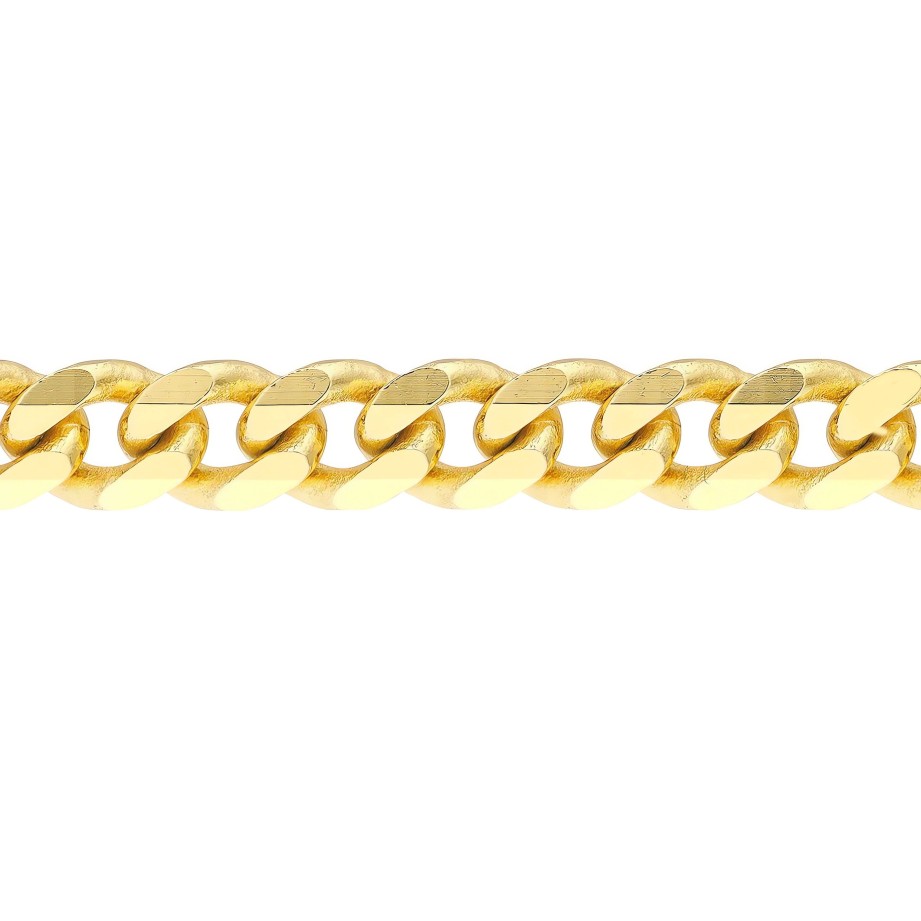 Bracelets Ritani | Men'S 14Kt Gold 4.20Mm Diamond Cut Curb Chain Bracelet