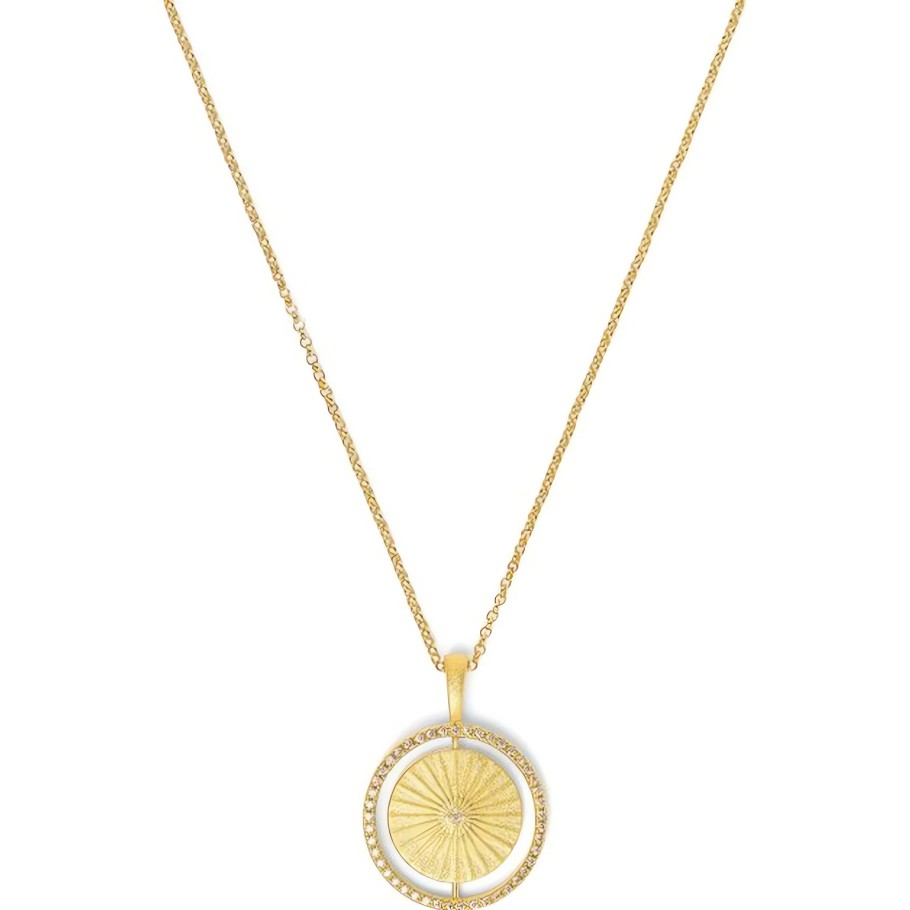 Necklaces Ritani | 24Kt Gold Plated Sun & Moon Reversible Necklace