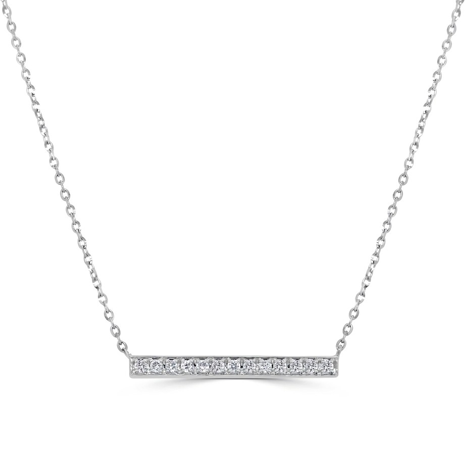 Necklaces Ritani | 14Kt Gold 0.10 Ctw Diamond Bar Necklace