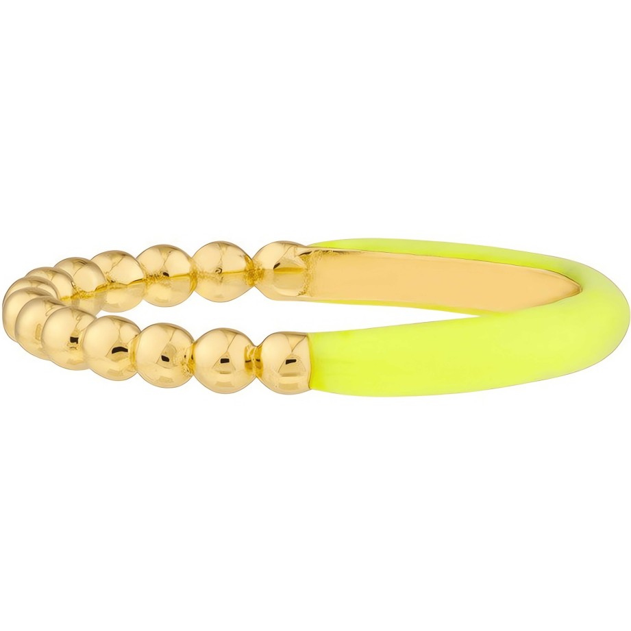 Rings Ritani | 14Kt Gold 1/2 Beaded 1/2 Yellow Enamel Ring