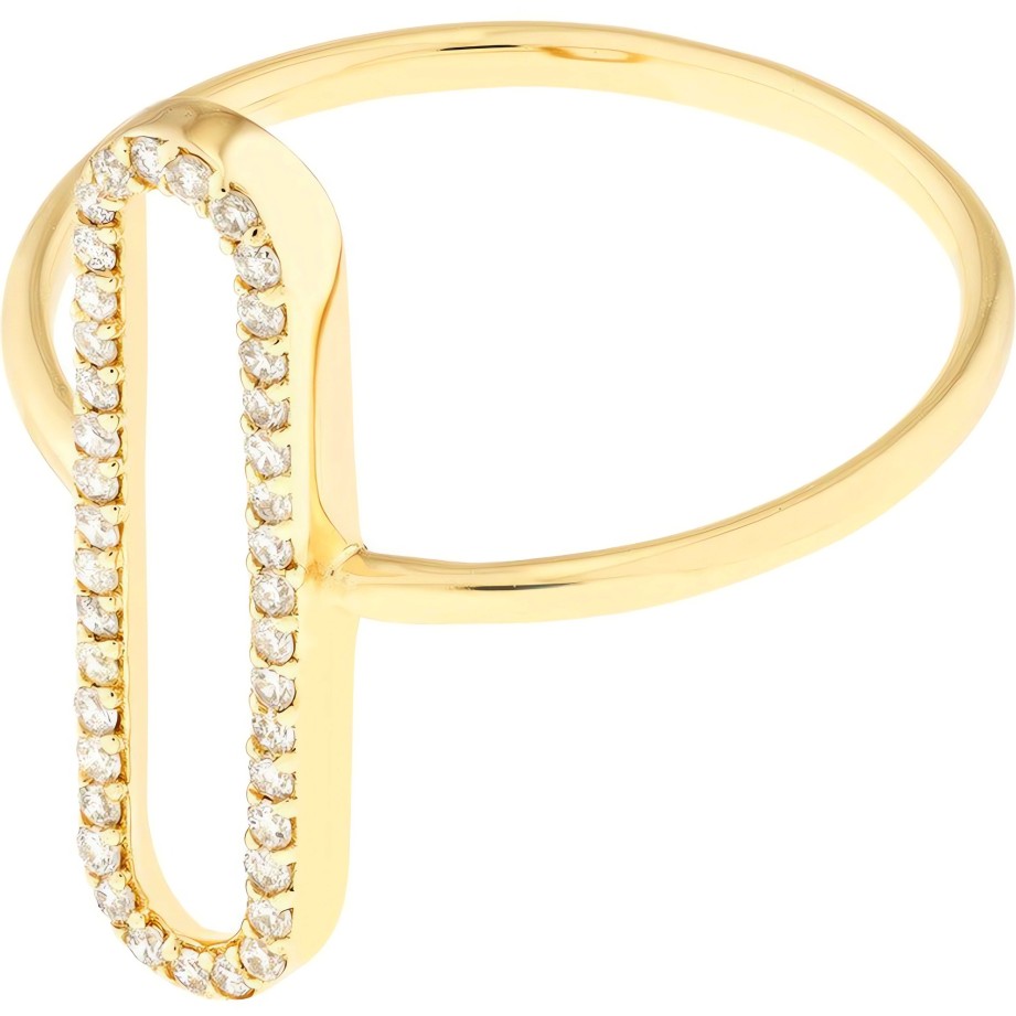 Rings Ritani | 14Kt Gold 0.02 Ctw Diamond Paper Clip Frame Ring