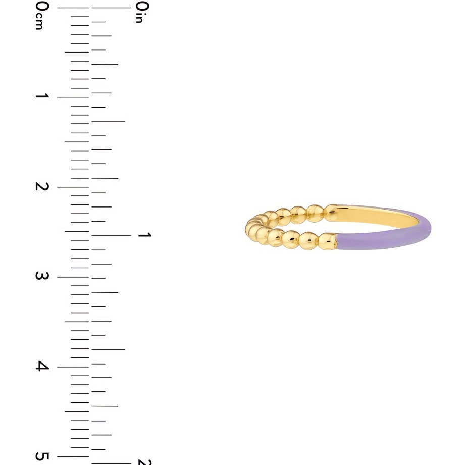 Rings Ritani | 14Kt Gold 1/2 Beaded 1/2 Purple Enamel Ring